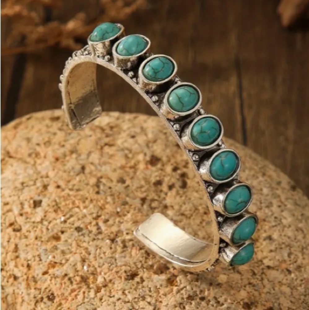 NEW! Turquoise alloy Silver Bracelet